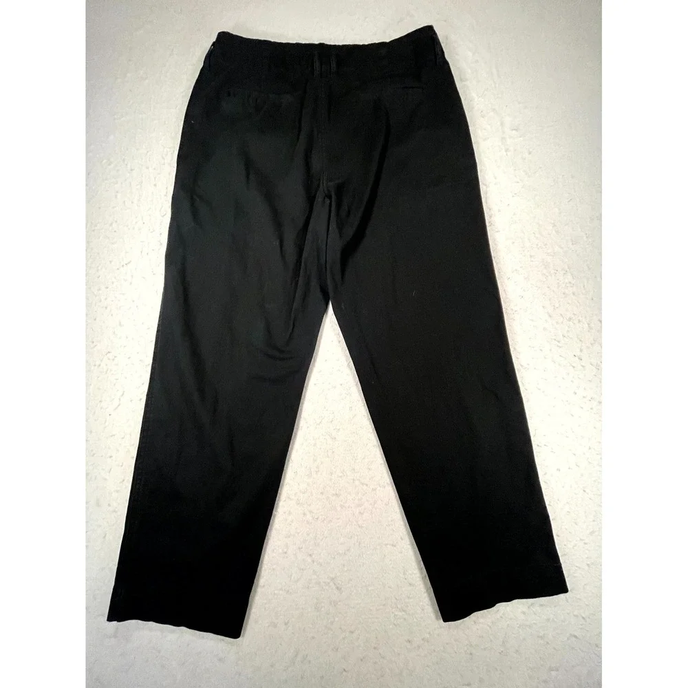 A New Day Ankle Chino Pants Womens 10‎ Black Cotton Blend Flat Front High Rise